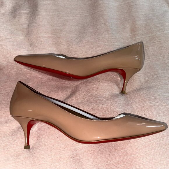 Christian Louboutin Shoes - Christian Louboutin Pigalle Follies 55 Patent Nude Size EUR 38 US 8